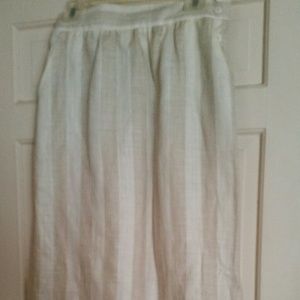 Ann Stevens Cream and tan Linen Blend Skirt Sz 12